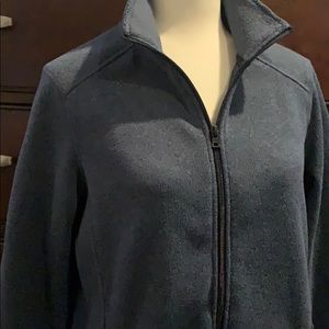 Eddie Bauer fully zip fleece sweatshirt slate blue size L